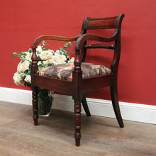 Load image into Gallery viewer, Antique English Mahogany Armchair with Japanese-Themed Upholstery. B12631
