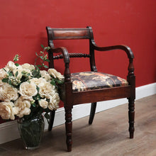 Load image into Gallery viewer, Antique English Mahogany Armchair with Japanese-Themed Upholstery. B12631