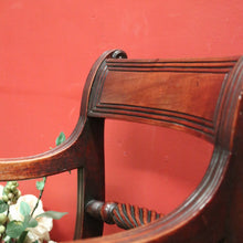 Load image into Gallery viewer, Antique English Mahogany Armchair with Japanese-Themed Upholstery. B12631