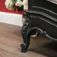 Load image into Gallery viewer, X SOLD Vintage Black and White Hand-painted French Two Door Linen Press or Armoire or Wardrobe. B12215