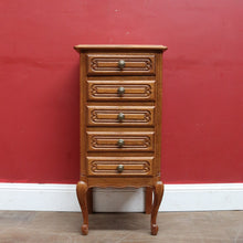 Load image into Gallery viewer, Vintage French tall five drawer chest with elegant proportions, or Lamp Table. B12786