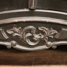 Load image into Gallery viewer, X SOLD Vintage Black and White Hand-painted French Two Door Linen Press or Armoire or Wardrobe. B12215