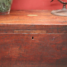 Load image into Gallery viewer, x SOLD Antique Australian Cedar Trunk for Toys, Blankets, Shoes with Brass Cartouche. B12627