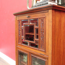 Load image into Gallery viewer, Antique English mahogany Canterbury music cabinet with pull out drawers. B13028