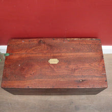 Load image into Gallery viewer, x SOLD Antique Australian Cedar Trunk for Toys, Blankets, Shoes with Brass Cartouche. B12627