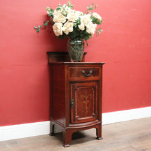 Load image into Gallery viewer, x SOLD Antique English Mahogany Cabinet with Inlaid Floral Detail and Backboard. B12629