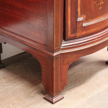 Load image into Gallery viewer, x SOLD Antique English Mahogany Cabinet with Inlaid Floral Detail and Backboard. B12629