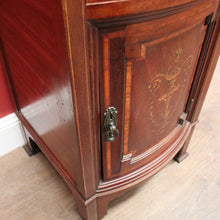Load image into Gallery viewer, x SOLD Antique English Mahogany Cabinet with Inlaid Floral Detail and Backboard. B12629