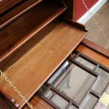 Load image into Gallery viewer, Antique English mahogany Canterbury music cabinet with pull out drawers. B13028