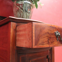 Load image into Gallery viewer, x SOLD Antique English Mahogany Cabinet with Inlaid Floral Detail and Backboard. B12629