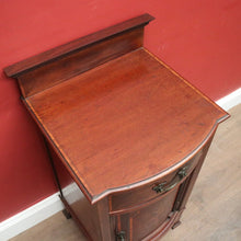 Load image into Gallery viewer, x SOLD Antique English Mahogany Cabinet with Inlaid Floral Detail and Backboard. B12629