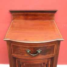 Load image into Gallery viewer, x SOLD Antique English Mahogany Cabinet with Inlaid Floral Detail and Backboard. B12629