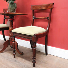 Load image into Gallery viewer, Pair of English Mahogany Chairs – Green-Gold Upholstery, Elegant Carving. B12625