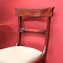 Load image into Gallery viewer, Pair of English Mahogany Chairs – Green-Gold Upholstery, Elegant Carving. B12625