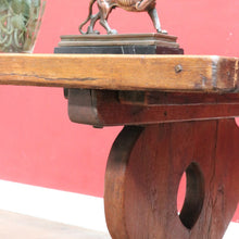 Load image into Gallery viewer, Antique French oak refectory table with slab top and stretcher base. B13029