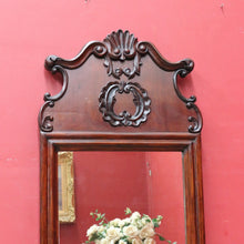 Load image into Gallery viewer, Antique French mahogany dressing or hallway mirror with carved frame. B12924