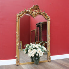 Load image into Gallery viewer, French Napoleon III Style Giltwood Mirror with Rococo Crest and Floral Carving. B13039