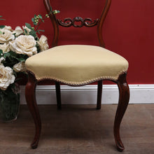 Load image into Gallery viewer, Antique English Mahogany Chair with Butter-Yellow Upholstery. B12626
