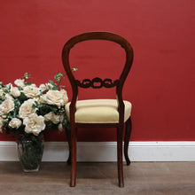 Load image into Gallery viewer, Antique English Mahogany Chair with Butter-Yellow Upholstery. B12626