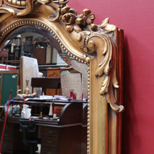 Load image into Gallery viewer, French Napoleon III Style Giltwood Mirror with Rococo Crest and Floral Carving. B13039