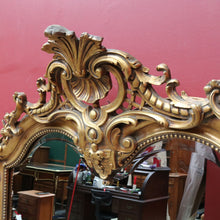 Load image into Gallery viewer, French Napoleon III Style Giltwood Mirror with Rococo Crest and Floral Carving. B13039