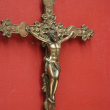 Load image into Gallery viewer, Antique French Solid Brass Wall Crucifix – Devotional Home or Gift Piece. B12399