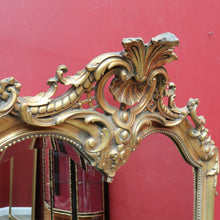 Load image into Gallery viewer, French Napoleon III Style Giltwood Mirror with Rococo Crest and Floral Carving. B13039