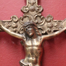 Load image into Gallery viewer, Antique French Solid Brass Wall Crucifix – Devotional Home or Gift Piece. B12399