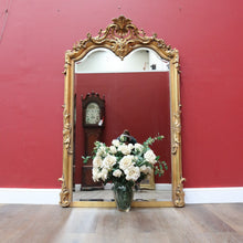 Load image into Gallery viewer, French Napoleon III Style Giltwood Mirror with Rococo Crest and Floral Carving. B13039