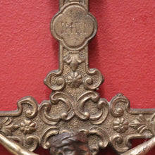Load image into Gallery viewer, Antique French Solid Brass Wall Crucifix – Devotional Home or Gift Piece. B12399