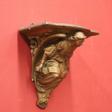 Load image into Gallery viewer, Antique Gilt Plaster Wall Shelf with Angel Holding Ribbon – Ready to Hang. B12401