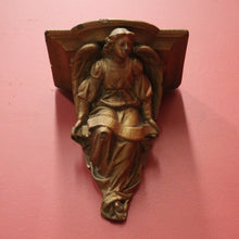 Load image into Gallery viewer, Antique Gilt Plaster Wall Shelf with Angel Holding Ribbon – Ready to Hang. B12401