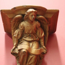 Load image into Gallery viewer, Antique Gilt Plaster Wall Shelf with Angel Holding Ribbon – Ready to Hang. B12401