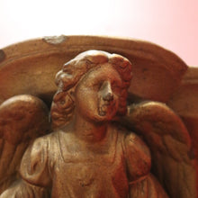 Load image into Gallery viewer, Antique Gilt Plaster Wall Shelf with Angel Holding Ribbon – Ready to Hang. B12401