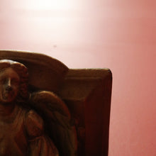 Load image into Gallery viewer, Antique Gilt Plaster Wall Shelf with Angel Holding Ribbon – Ready to Hang. B12401