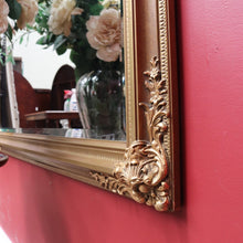 Load image into Gallery viewer, Victorian Style Giltwood Mirror with Bevelled Glass and Decorative Corner Carvings. B13040