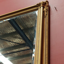 Load image into Gallery viewer, Victorian Style Giltwood Mirror with Bevelled Glass and Decorative Corner Carvings. B13040