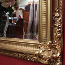 Load image into Gallery viewer, Victorian Style Giltwood Mirror with Bevelled Glass and Decorative Corner Carvings. B13040
