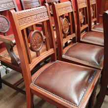 Load image into Gallery viewer, x SOLD Antique Australian Cedar Dining Chairs or Kitchen Chairs including carvers. B12225