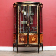Load image into Gallery viewer, Antique French Vernis Martin Display Cabinet with Curved Glass and Ormolu Mounts. B13037