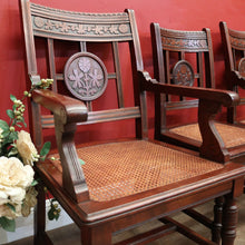 Load image into Gallery viewer, x SOLD Antique Australian Cedar Dining Chairs or Kitchen Chairs including carvers. B12225
