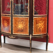 Load image into Gallery viewer, Antique French Vernis Martin Display Cabinet with Curved Glass and Ormolu Mounts. B13037