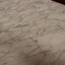 Load image into Gallery viewer, x SOLD French wrought iron and marble top hall console table with scrollwork base. B12636