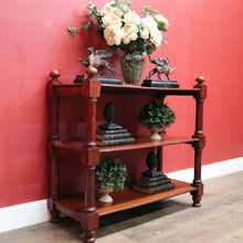 Load image into Gallery viewer, Antique Australian Cedar Three Tier Dumb Waiter or Server. Use as TV Stand. B12223