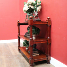Load image into Gallery viewer, Antique Australian Cedar Three Tier Dumb Waiter or Server. Use as TV Stand. B12223