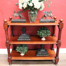 Load image into Gallery viewer, Antique Australian Cedar Three Tier Dumb Waiter or Server. Use as TV Stand. B12223