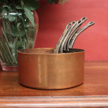 Load image into Gallery viewer, Set of Five Antique French Copper Saucepans with Cast Iron Handles. B12412