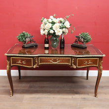 Load image into Gallery viewer, Louis XV Style French Bureau Plat Writing Desk with Ormolu Mounts and Glass Top. B13038