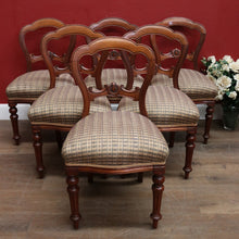 Load image into Gallery viewer, x SOLD Set of 6 Antique English Mahogany Dining or Kitchen Chairs - Balloon Backs. B12221