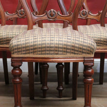 Load image into Gallery viewer, x SOLD Set of 6 Antique English Mahogany Dining or Kitchen Chairs - Balloon Backs. B12221
